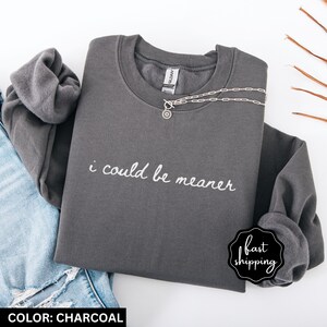 I Could Be Meaner Sweatshirt Funny Humor Sweatshirt Sarcastic Sweatshirt Funny Quote Sweatshirt Sarcasm Shirt Trendy Shirt for Women image 8