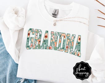 Floral Grandma Sweater Sweatshirt For Grandma Grandma Gift Sweater Mom Sweatshirt Sweatshirt Gift For Grandma Boho Floral Sweater