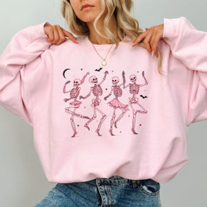 Dancing Skeletons Shirt, Halloween Sweatshirt, Retro Halloween Women&#39;s Shirt, Halloween Party Tshirt, Spooky Season Skeleton Tee, Kids Sizes