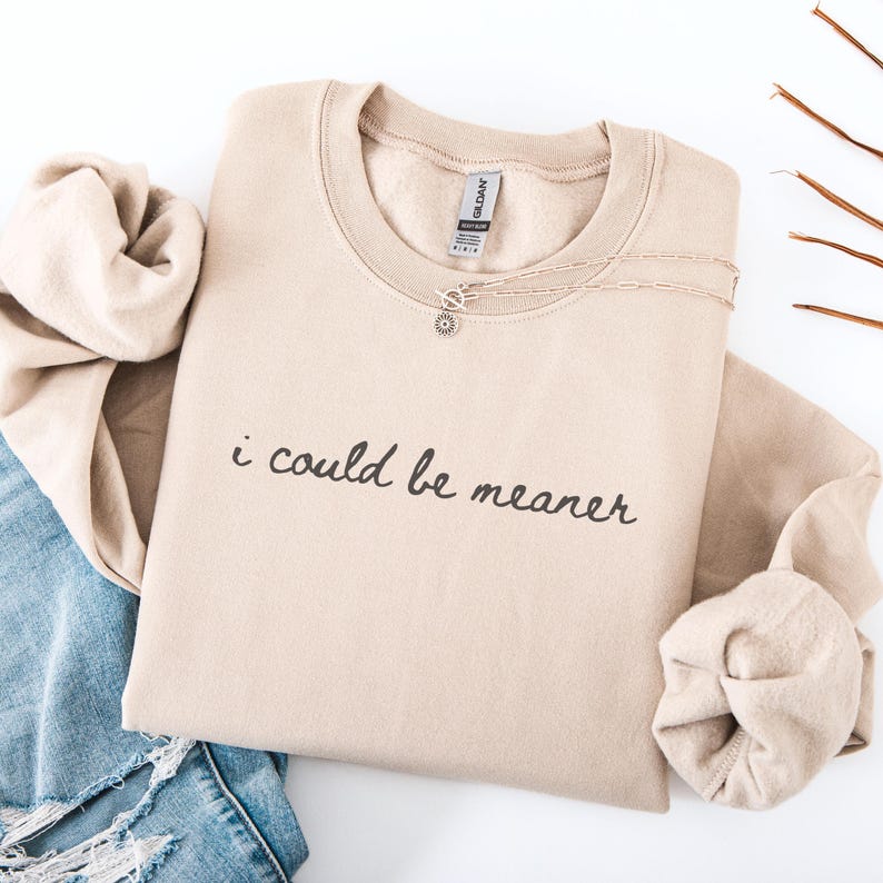 I Could Be Meaner Sweatshirt Funny Humor Sweatshirt Sarcastic Sweatshirt Funny Quote Sweatshirt Sarcasm Shirt Trendy Shirt for Women image 1