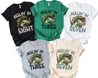 Custom Birthday Fishing Shirt, Bass Fishing Shirt, Kids Fishing Tee, Custom Age Birthday Shirt, Toddler Youth Adult Matching Family Shirts