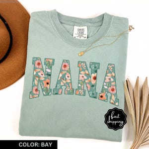 Comfort Colors® Nana Shirt, Floral Boho Grandma Shirt, Mama Tshirt, Gift For Nana, Shirt For Mom, Boho Floral Shirt, Mothers Day Gift