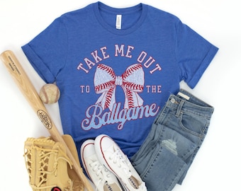 Baseball Shirt, Take Me Out To The Ballgame, Coquette Baseball Shirt, Gameday Baseball Tshirt, Baseball Mom Shirt, Baseball Mom Gift