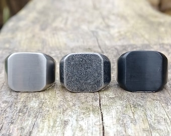 Anelli vichinghi classici da uomo - Anelli semplici in metallo argento scuro celtico norreno in acciaio inossidabile