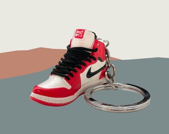 3D mini Jordan swoosh Sneaker Keychain - red and white