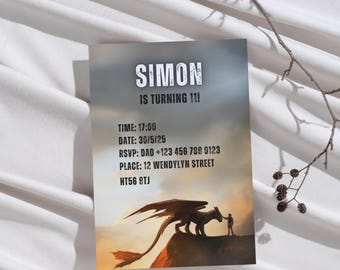 How to Train Your Dragon Custom Party Invitation