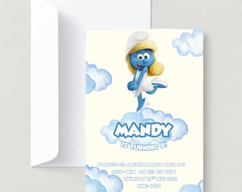 Smurfs Custom Party Invitation