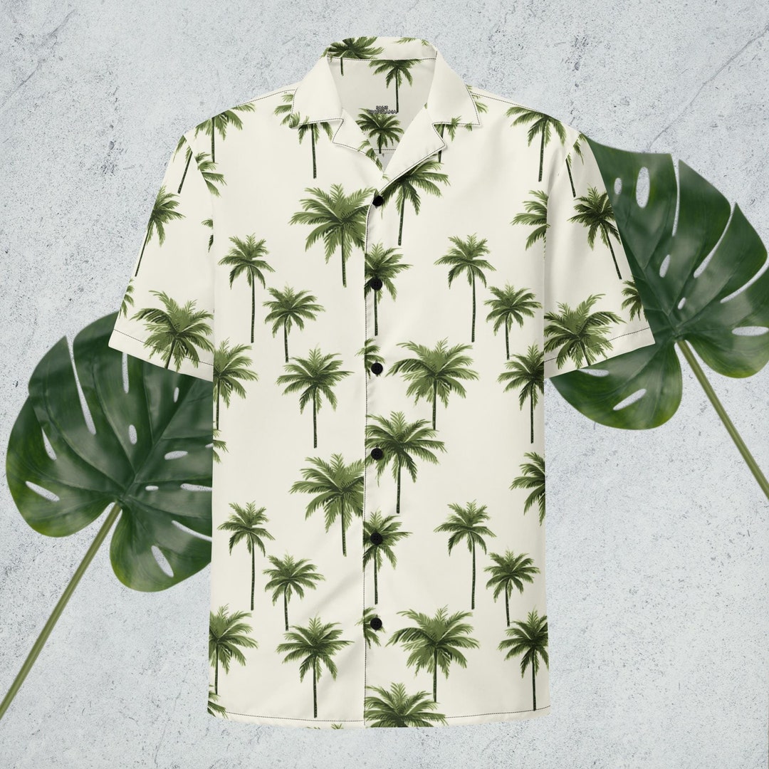 Pastel Palm Tree Hawaiian Print Men's Zip Up Hoodie