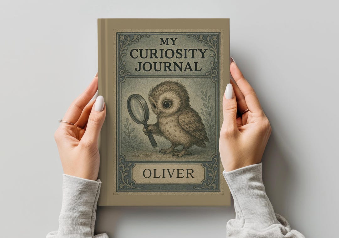 Personalized Kids Curiosity Journal, Custom Name Vintage Storybook ...