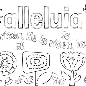 Easter Morning Garden - giant coloring banner, 5ft x 2ft