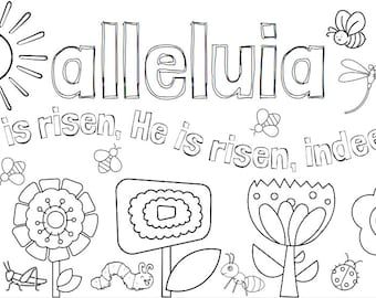 Easter Morning Garden - giant coloring banner, 5ft x 2ft