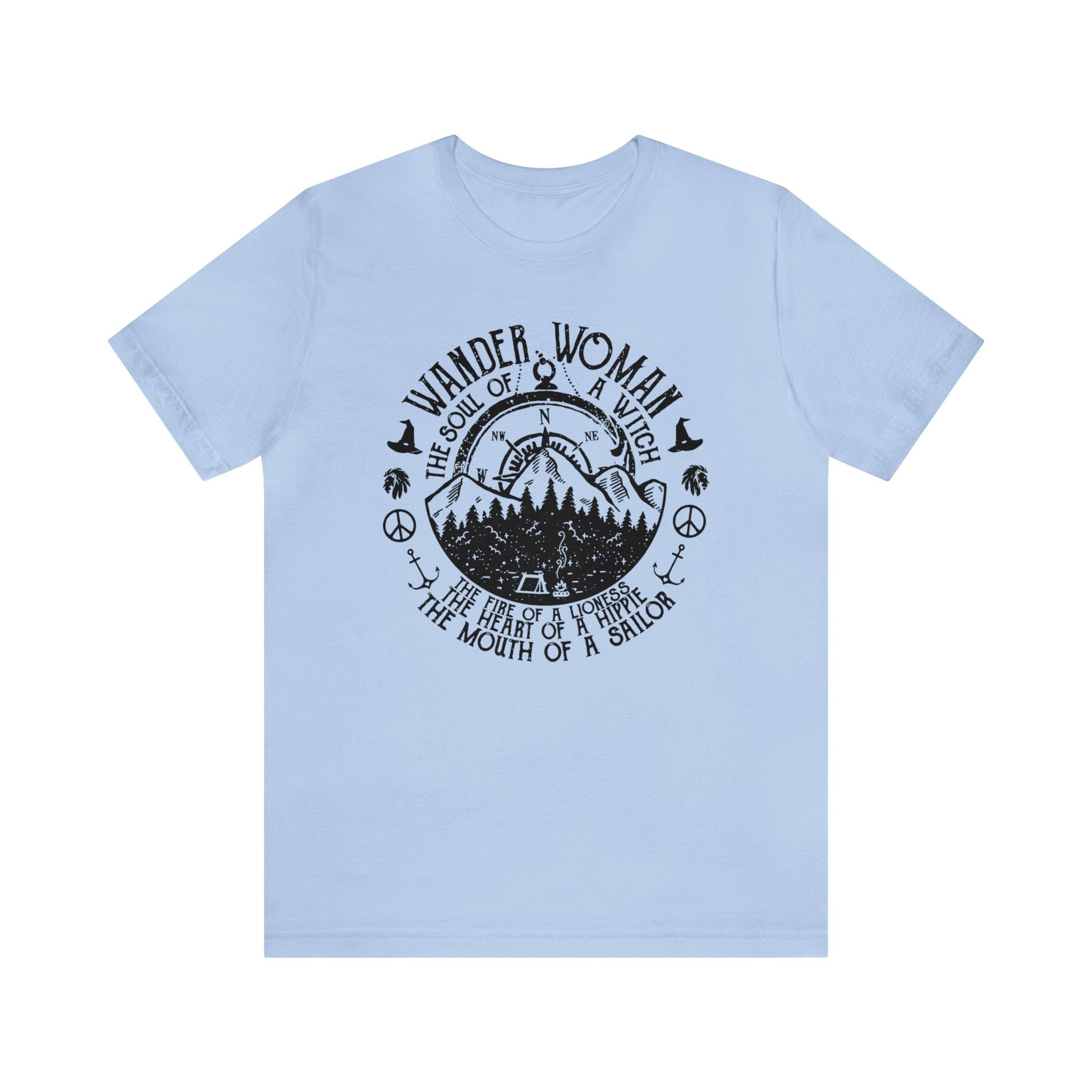MoonWorks Damen T-Shirt 'Wander Woman' – Lustiges Outdoor Shirt Für Wanderfans, Racerback, 100% Baumwolle