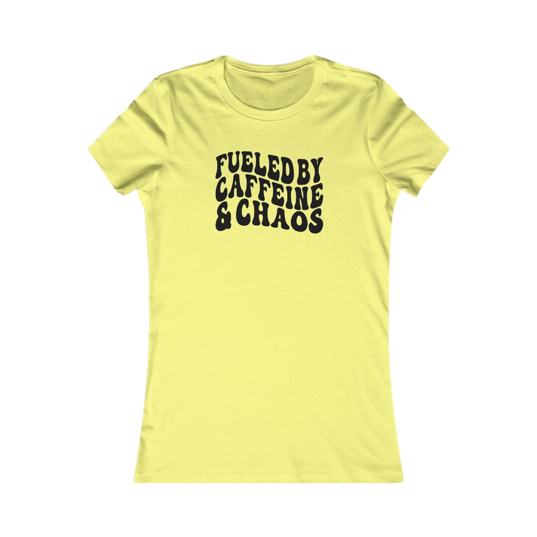 Groovy Fueled by Caffeine & Chaos T-shirt, Coffee Lover Gift Shirt ...