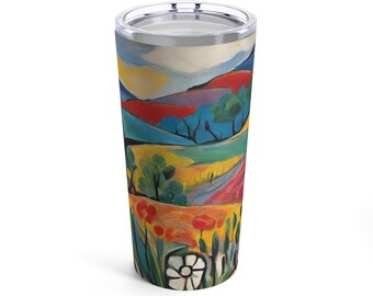 Beautiful Floral Tumbler 20oz, Vintage Botanical Cup, Pastel Floral, Nature Mug, Flower Garden Lover Gift, Mothers Day, Vibrant Pastels