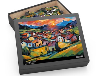 Vibrant City Art Puzzle, Colorful Abstract Puzzle, Van Gogh Watercolor jigsaw puzzle, Artistic puzzle, Stained Glass puzzle, Floral Puzzle