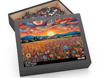 Vibrant City Art Puzzle, Colorful Abstract Puzzle, Van Gogh Watercolor jigsaw puzzle, Artistic puzzle, Stained Glass puzzle, Floral Puzzle