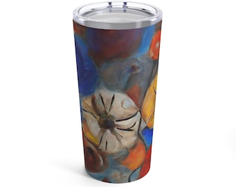 Beautiful Floral Tumbler 20oz, Vintage Botanical Cup, Pastel Floral, Nature Mug, Flower Garden Lover Gift, Mothers Day, Vibrant Pastels