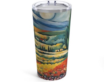 Beautiful Floral Tumbler 20oz, Vintage Botanical Cup, Pastel Floral, Nature Mug, Flower Garden Lover Gift, Mothers Day, Vibrant Pastels