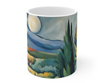 Beautiful Floral Coffee Cup 11oz, Vintage Botanical Cup, Pastel Floral, Nature Mug, Flower Garden Lover Gift, Mothers Day, Vibrant Color