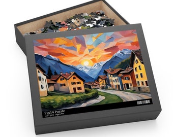 Vibrant City Art Puzzle, Colorful Abstract Puzzle, Van Gogh Watercolor jigsaw puzzle, Artistic puzzle, Stained Glass puzzle, Floral Puzzle