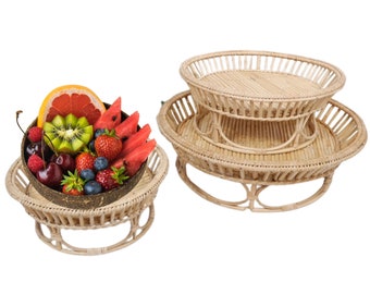 Rattan bowl, original rattan bowl, row of bowls, beautiful workmanship, durable, strong, can be used for a long time, made from real rattan.