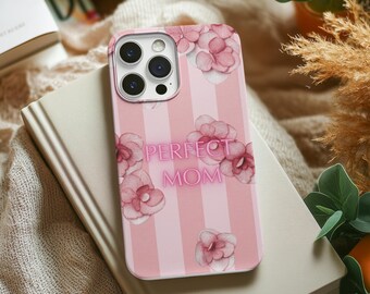 Wytrzymałe etui na iPhone'a z motywem kwiatowym – prezent dla mamy, dwuwarstwowa ochrona