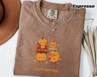Cozy Pumpkin Days Tee | Garment-Dyed Cotton, Autumn Pumpkins (Unisex)