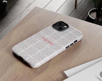 Floral Mama Phone Case, Checkered Pattern, Mother's Day Gift