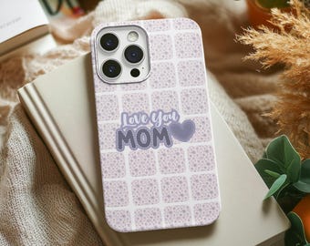 Etui na telefon z napisem „Kocham Cię, mamo”, wytrzymałe etui na iPhone'a w kratkę, etui na iPhone'a 16 15 14 13 12 Pro Max