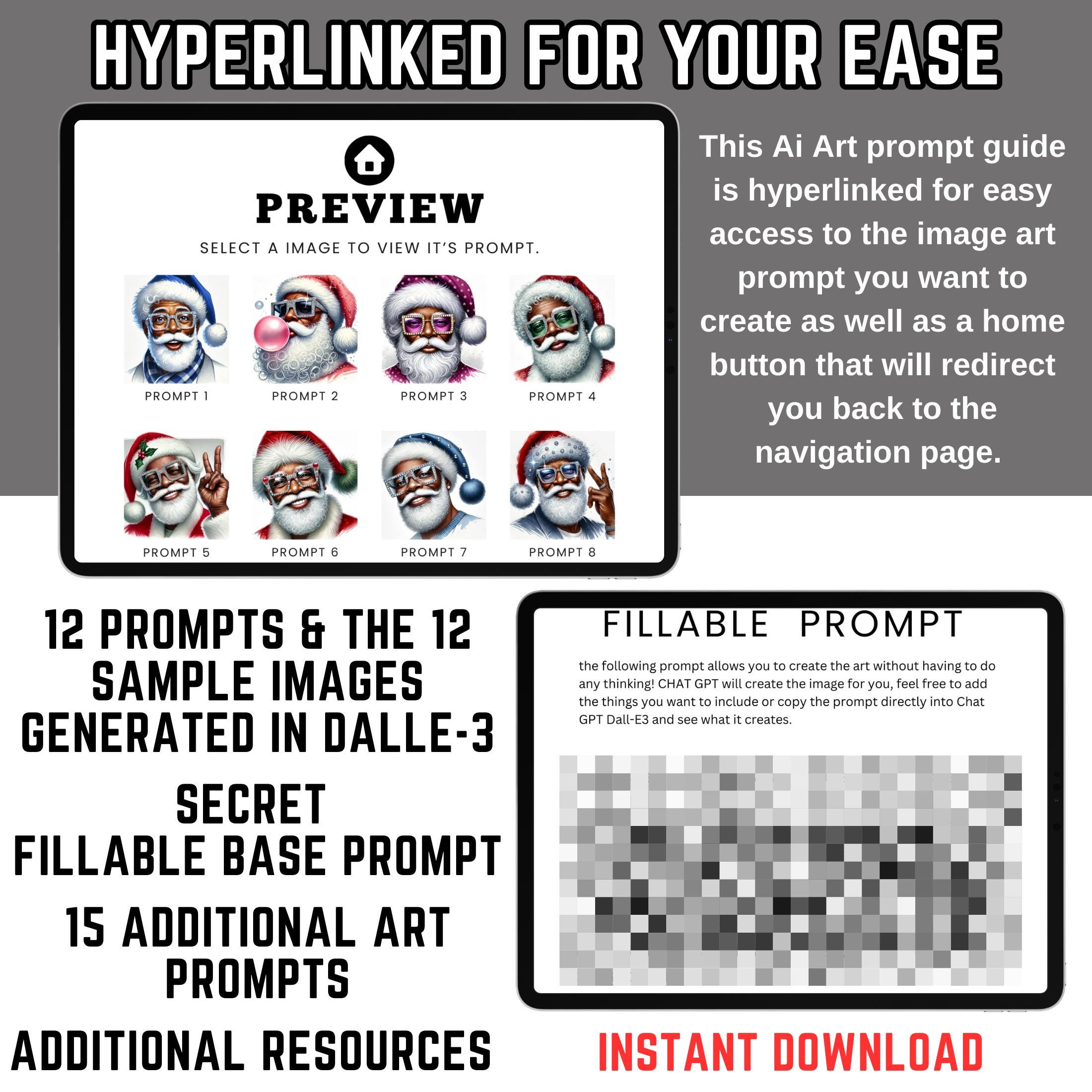 Dall-e3 & Chatgpt V4 Ai Art Prompt Guide Papa Claus Includes 12 Sample ...