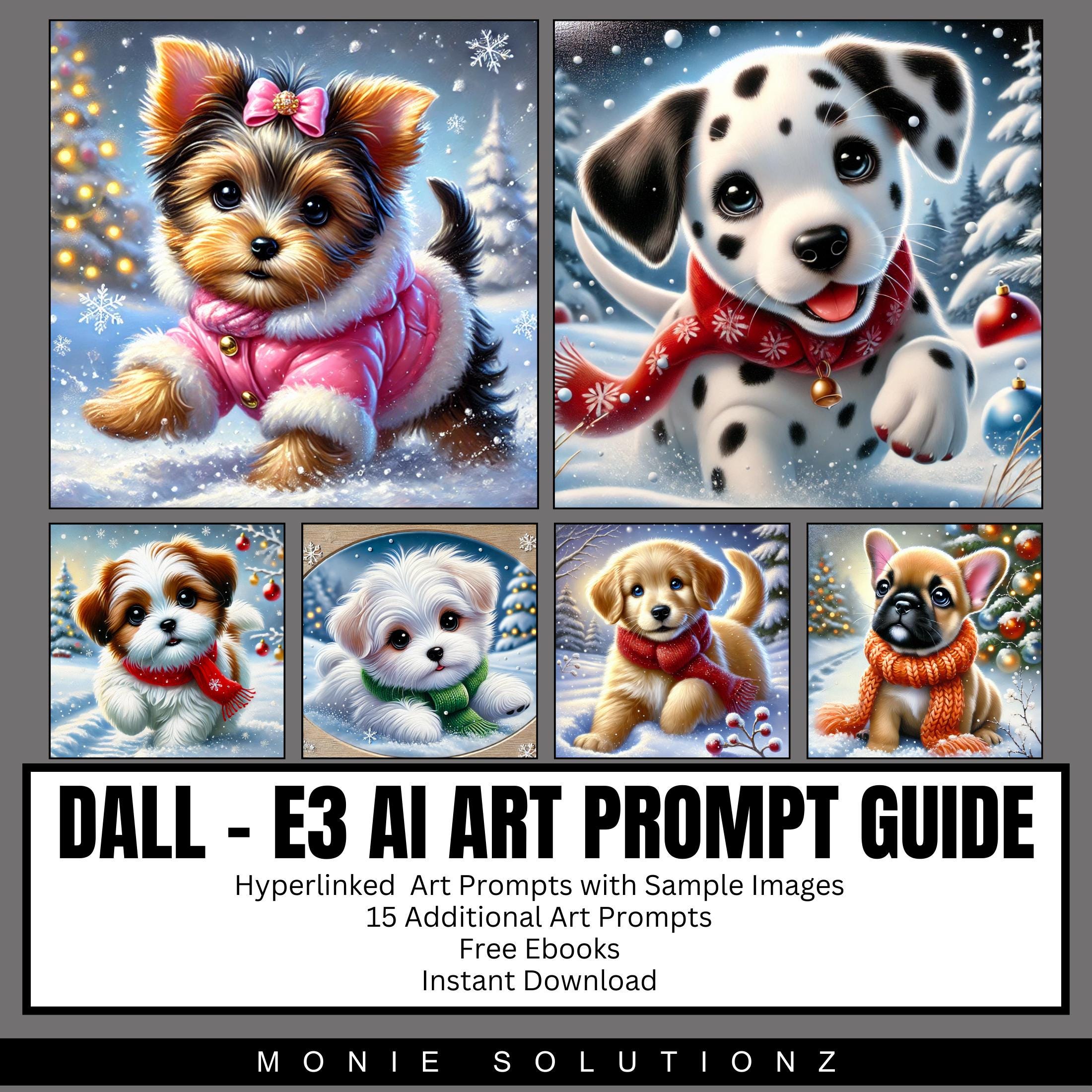 Dall-e3 & Chatgpt V4 Ai Art Prompt Guide Holiday Puppy With 12 Sample ...
