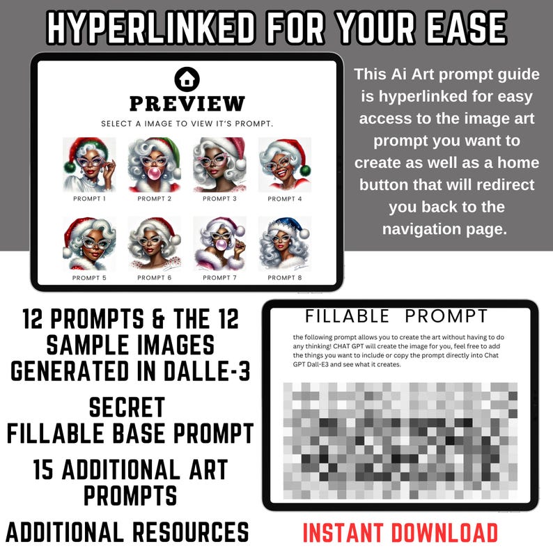 Dall-e3 & Chatgpt V4 Ai Art Prompt Guide Mama Claus Includes 12 Sample ...