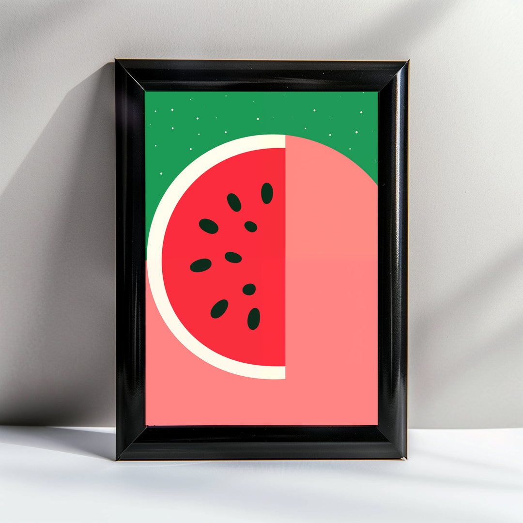 Eatermelon Abstract High-res Watermelon Abstract: Retro Graphic Design Poster Art ...