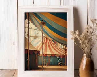 Vintage Circus Bigtop Wall Art, Rustic Americana Decor, High Resolution Printable, Vintage Style, Circus Poster Collection