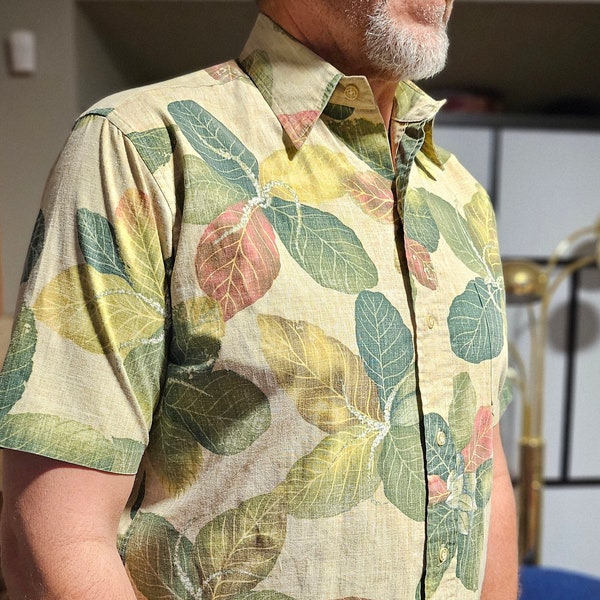 Vintage 1990's Reyn Spooner Hawaiian Button Shirt Tiki Aloha Size M