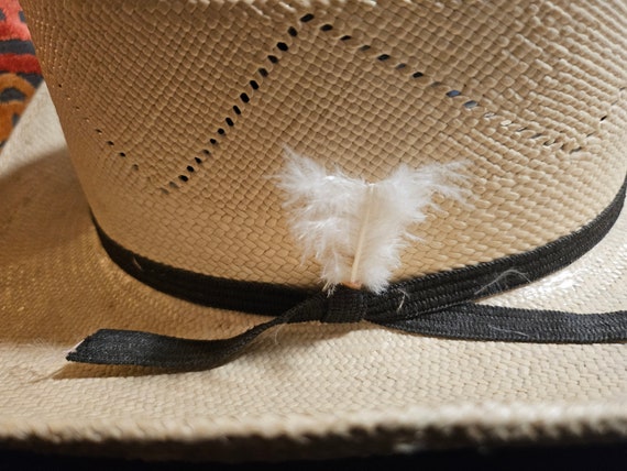 Vintage Shantung Straw Man's Cowboy Hat Rancher V… - image 9