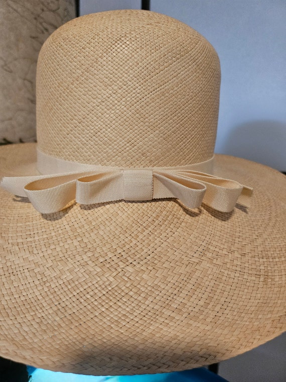 Vintage 1970's Woman's Woven Straw Hat Sun Hat Ka… - image 6