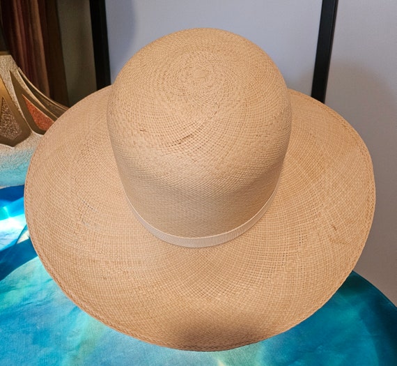 Vintage 1970's Woman's Woven Straw Hat Sun Hat Ka… - image 5