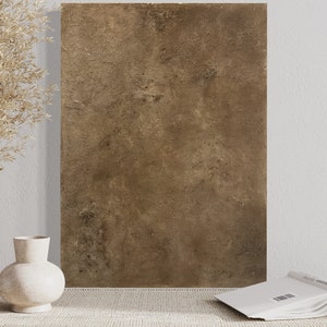 Large Textured Abstract Art in Neutral Beige and Brown Tones - Minimalist Japandi Style