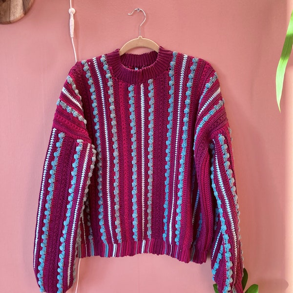 Modèle de pull au crochet rétro