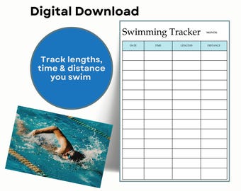 swimmer planner, swimming journal, just keep swimming, swim mom, exercise tracker, swim printable, swimming logbook, swim team, swim journal