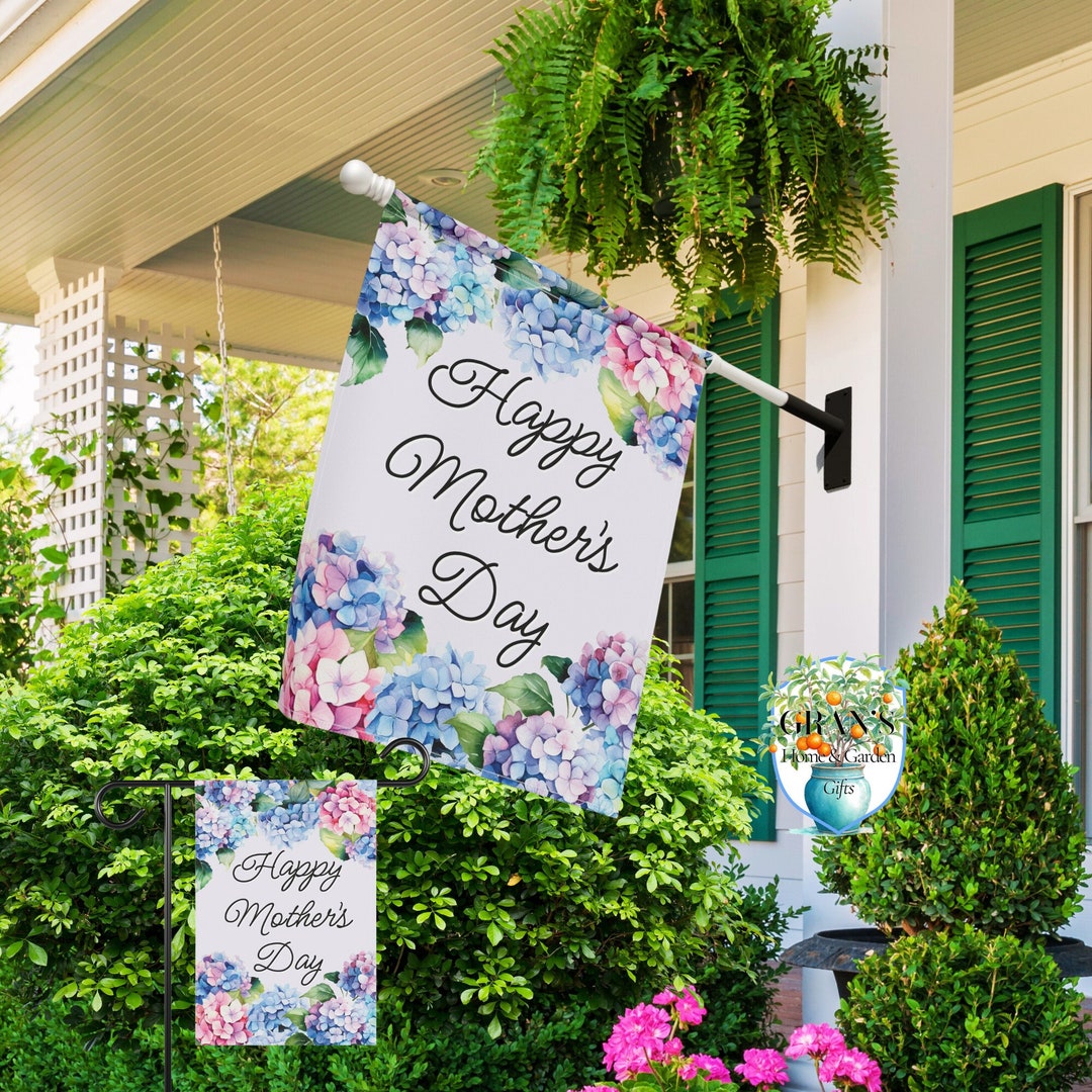 Mother's Day Flag, Hydrangea Flowers, Mothers Day Welcome Flag, Happy Mothers Day Garden Flag ...