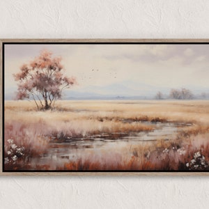 Autumn Landscape Print, Fall Landscape Printable Wall Art, Fall Wall Art, Autumn City Vintage Style Oil Painting, Country Farmhouse Print