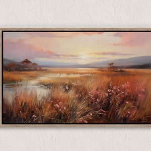 Autumn Landscape Print, Fall Landscape Printable Wall Art, Fall Wall Art, Autumn Vintage Style Oil Painting, Country Farmhouse Print Scene