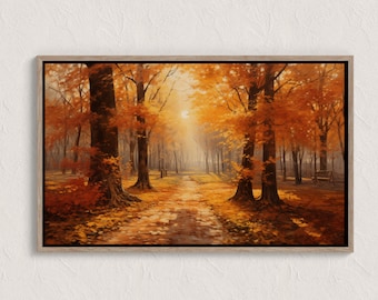 秋の壁アート風景プリント3枚セット、秋の印刷可能なアート、素朴な