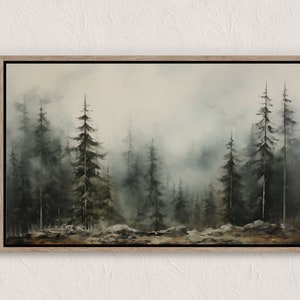 Vintage Winter Village Painting, Winter Scenes, Printable Winter Landscape, Winter Wall Art Print, Country Winter Print, Cottagecore Prints