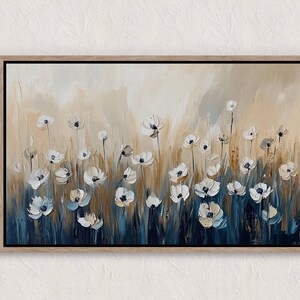 Spring Art Printable, Floral Wall Print, Cottagecore Decor, Wildflower Landscape, Boho Wall Art, Minimalist Flower Print, Instant Download