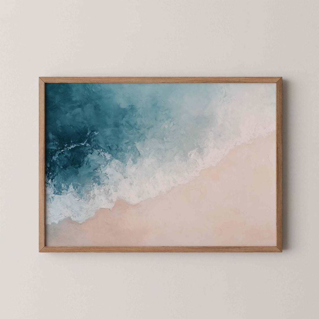 Coastal Wall Art for Living Room Ocean Waves Digital Download Printable ...