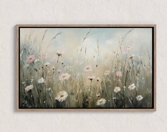 Impression d'art mural floral, botanique vintage, aquarelle de fleurs, fleurs sauvages et art bohème, chambre cottage, décoration de salon, cadeau pour elle