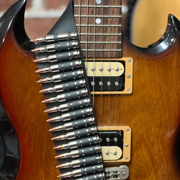 Nickel Shell Copper Tips  X link Genuine  Cowhide Leather Guitar Strap Thrash Metal Punk Rock Goth